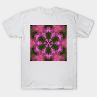 Retro Mandala Flower Pink and Green T-Shirt